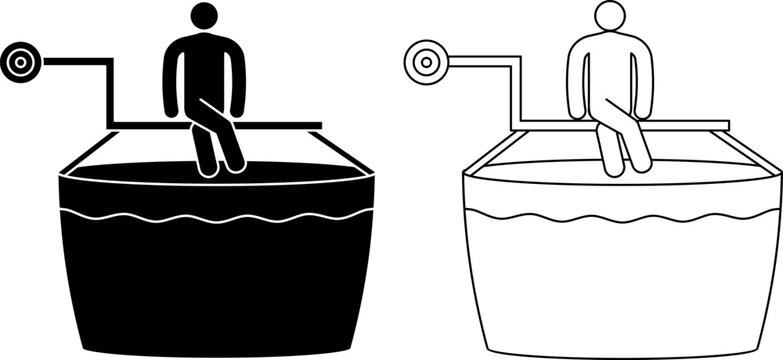 dunk tank, also known as a dunking booth or dunking machine icon