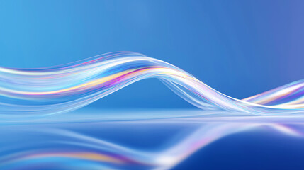 Abstract colorful light wave with fluid motion and reflective surface. Ideal for tech, design, or advertising visuals. Vivid gradient tones create dynamic, futuristic appeal.