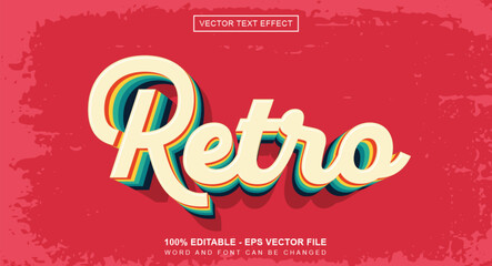 Retro text effect 3d style