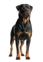 Fototapeta premium Mixed breed dog and puppy isolated on white background