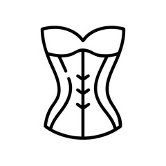 Corset outline design in minimal style with black lines  
