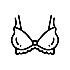 Lacy bralette design in minimalist black line style  