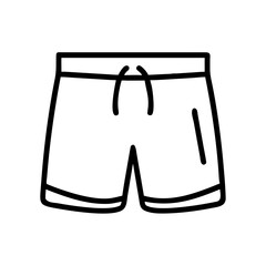 Sports shorts in outline style with drawstring and side pocket  