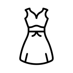 Line art dress design with v-neck and bow detail  