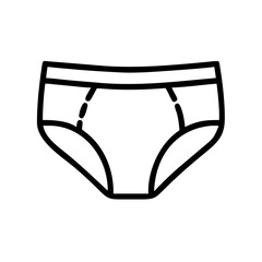 Basic white briefs with simple line design on white background  