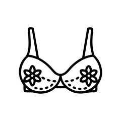 Lace bra design with floral pattern and straps  