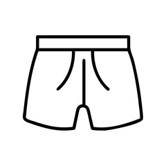 Simple line drawing of men's boxer shorts on white background  
