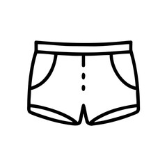 Graphic illustration of shorts with pockets in minimal style  