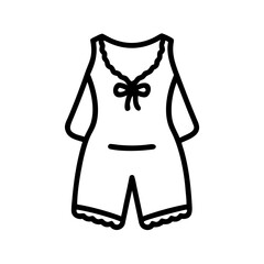 Pajamas with lace design in black outline style  