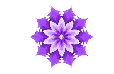Intricate purple floral mandala with layered petal geometry and radial symmetry, inspired by sacred chakra patterns and bohemian design, ideal for meditation visuals, digital art, or print decoration