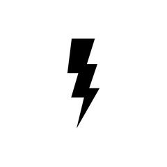 Obraz premium A vector illustration of a minimalist black lightning icon on a white background. Suitable for use as a symbol for electricity, energy, power, or speed in graphic design or technology applications.