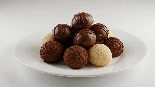 Brigadeiro and party kiss sweets on isolated white background