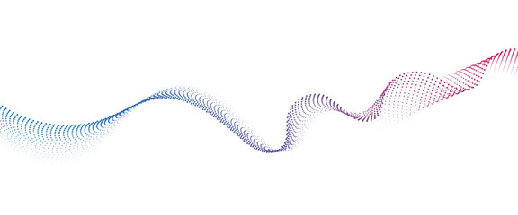 Flowing Dot Wave halftone gradient pattern on transparent background	
