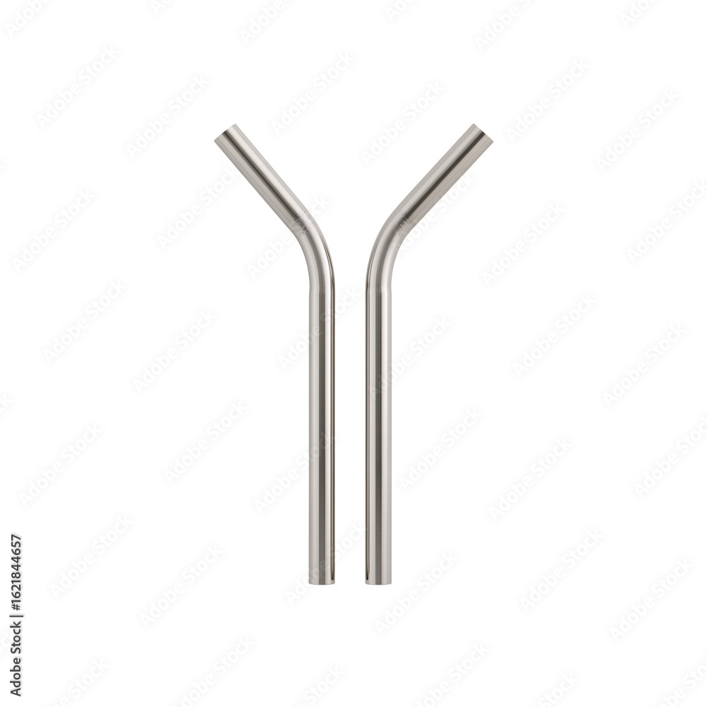 Aufkleber elegant metallic straws forming a symmetrical design on a clean transparent setting reflecting