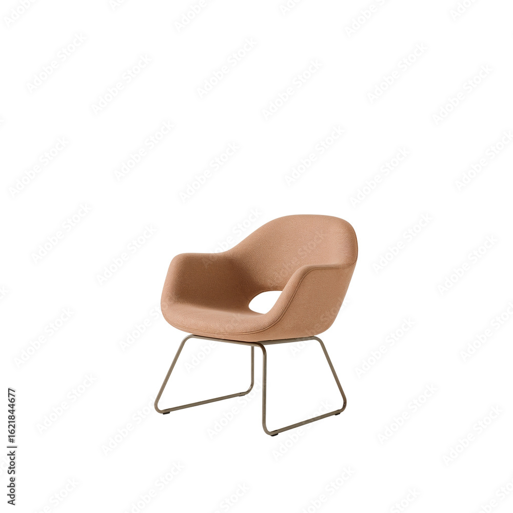 Poster elegant minimalist chair with a soft peach hue floats serenely in empty space creating a calming