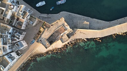 Medieval Fortress in Monopoli – Drone Footage of Historic Castle