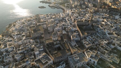 Monopoli Coastline Sunset – Drone View of Apulia Seaside Town