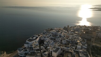 Aerial Monopoli at Sunset – Italian Coastal City from Above