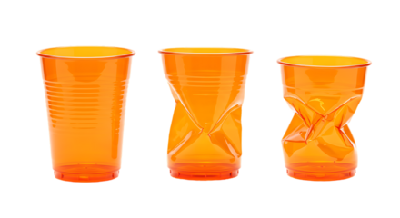 Crushed Plastic Disposable Cups Representing Waste