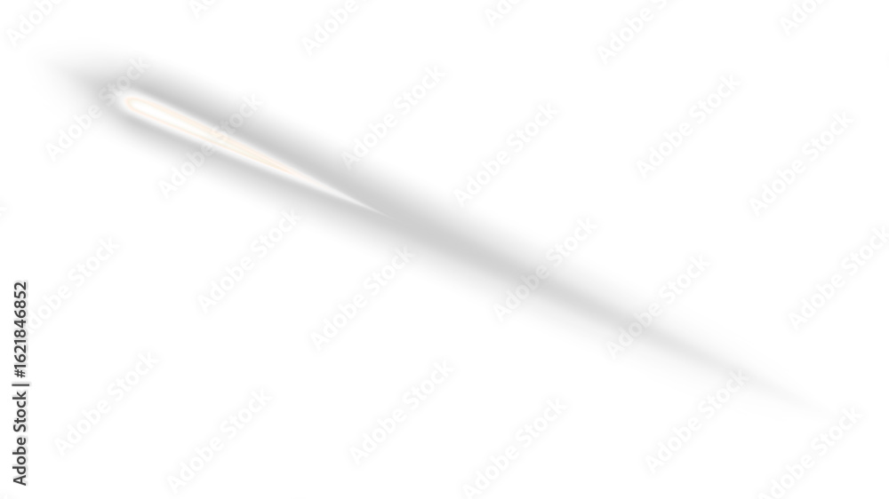 Poster bright light streak on a transparent background, a dynamic motion effect representing a shooting sta