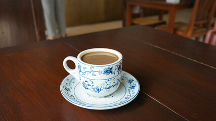 A cup of coffee. Kopitiam, traditional coffeeshop popular in Malaysia
