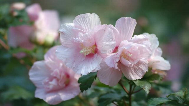 pink rose flower, Rose of Sharon