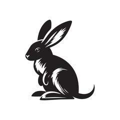 National Bilby Day Silhouette Vector Illustration, Solid White Background.