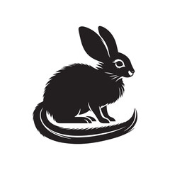 National Bilby Day Silhouette Vector Illustration, Solid White Background.