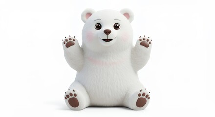 Digital illustration of a cute seated polar bear