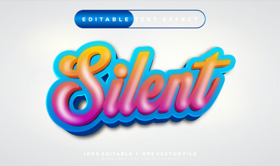 silent vector text effect with modern style design