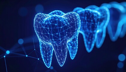 Digital teeth in low poly style