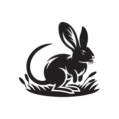 National Bilby Day Silhouette Vector Illustration, Solid White Background.