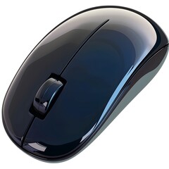 A sleek modern computer mouse isolated on a transparent background 