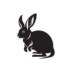 National Bilby Day Silhouette Vector Illustration, Solid White Background.