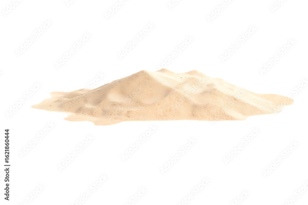 Poster pile of sand isolated on black background for compositing and design