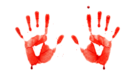 Bloody Handprints on Black Background Horror Crime Scene Halloween Concept
