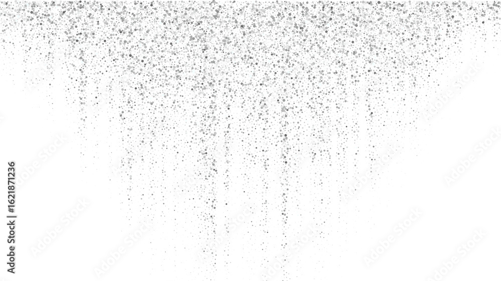 Fototapete light gray abstract particles cascading downwards, creating a subtle rain-like or dust effect on a w