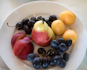 fresh fruit on a plate