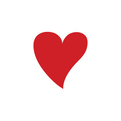 Vector illustration of a red heart icon with a minimalist design on a white background. This symbol of love, affection, and emotion is often used in graphic design, social media, and romantic-themed d