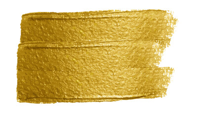 Transparent background with a bold, textured golden paint stroke, resembling a luxurious and artistic brushstroke for a rich design element.