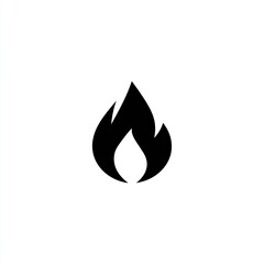 Simple black flame icon