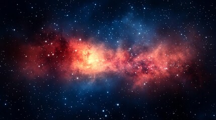 Naklejka premium Nebula of vibrant colors against a dark starry expanse