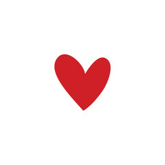 Vector illustration of a red heart icon with a minimalist design on a white background. This symbol of love, affection, and emotion is often used in graphic design, social media, and romantic-themed d