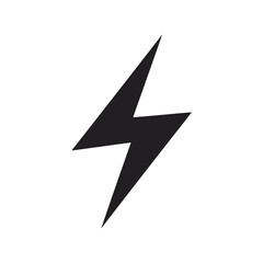 Stark black lightning bolt symbol electricity energy power