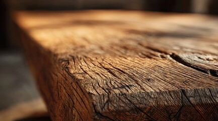 Close-up rustic wooden table top