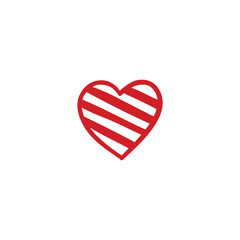 Vector illustration of a red heart icon with a minimalist design on a white background. This symbol of love, affection, and emotion is often used in graphic design, social media, and romantic-themed d