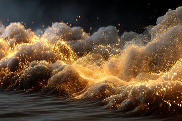 Golden glitter cloud