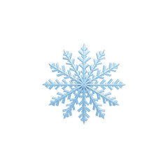 Elegant Blue Snowflake Icon - High Detail Crystal Symbol 