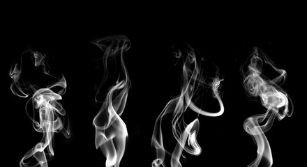  black smoke with fog and vapor background isolated png effect white coffee dust smoke cloud texture transparent clear abstract with shape magic background	
