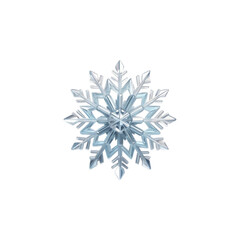 intricate transparent snowflake on white background
